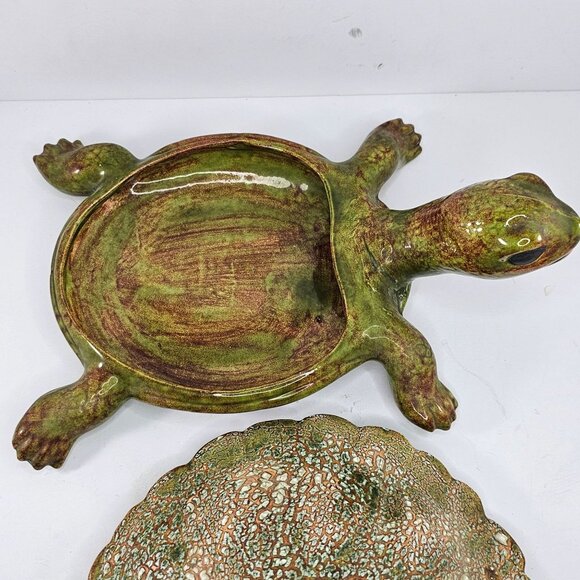 Vintage Snapper Turtle Large Trinket Box Figurine Removable Shell 1970 - Picture 9 of 13